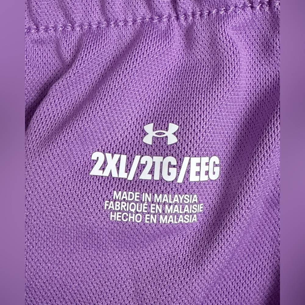 Under Armour Woman’s Play Up 3.0  Lavender Athletic/Performance Shorts 2XL  NWT - Picture 4 of 6